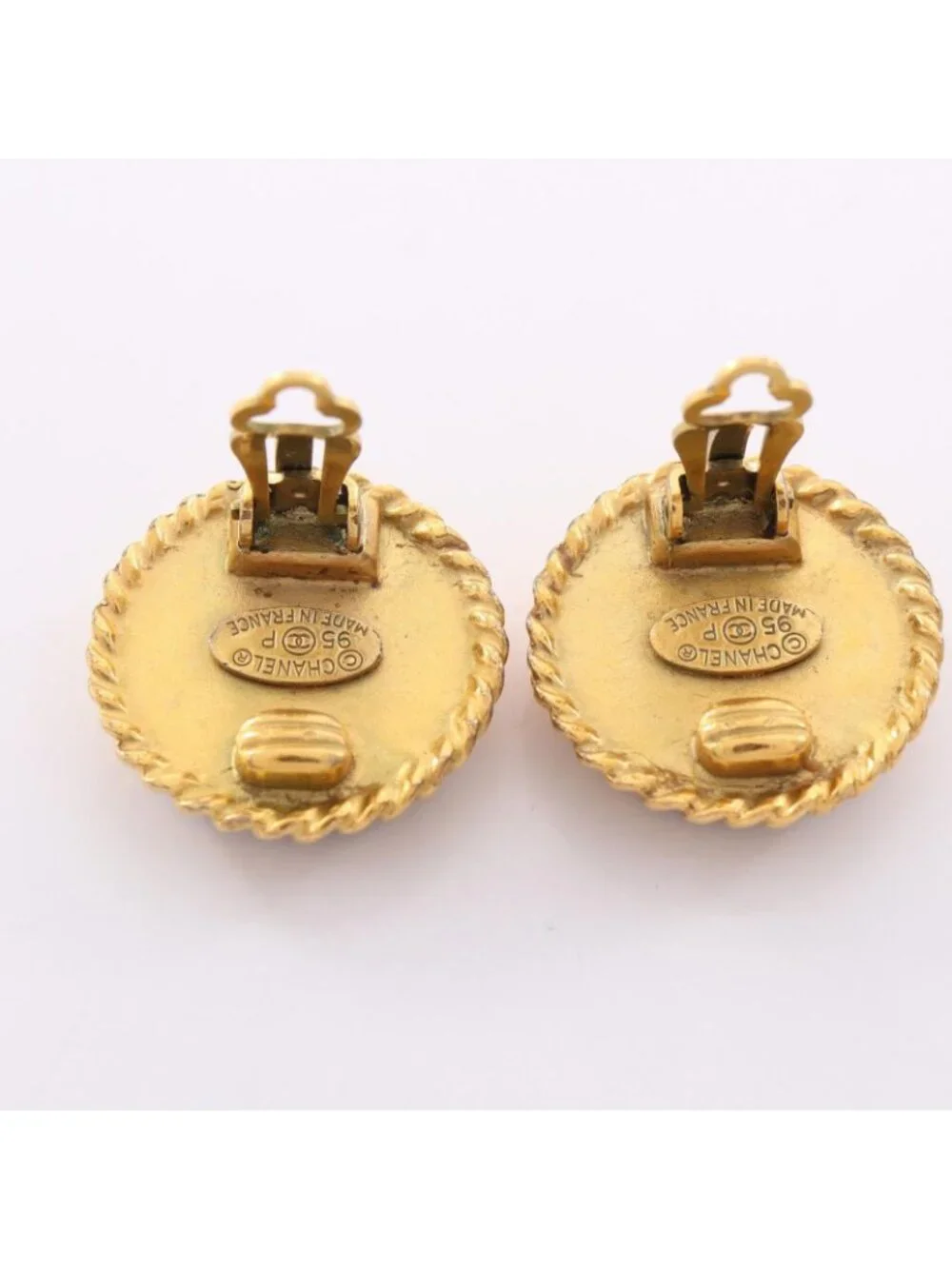 Chanel 95P Earrings CC Logo Round